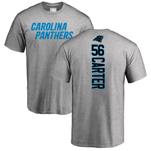 Carolina Panthers Men Ash Jermaine Carter Backer NFL Football #56 T Shirt
